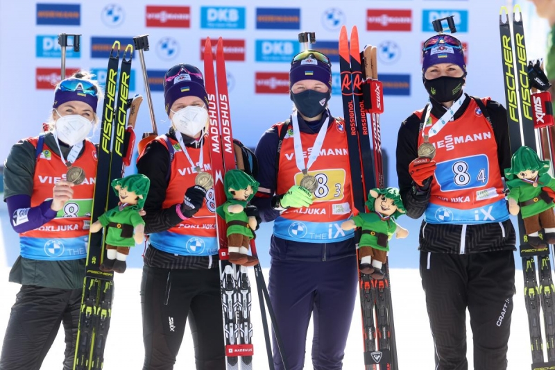 ЧМ по биатлону-2021: женская сборная Украины третий год подряд завоевала бронзу в эстафете